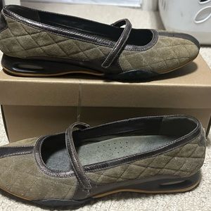 Cole Hann Suede/Copper Metallic Mary Janes